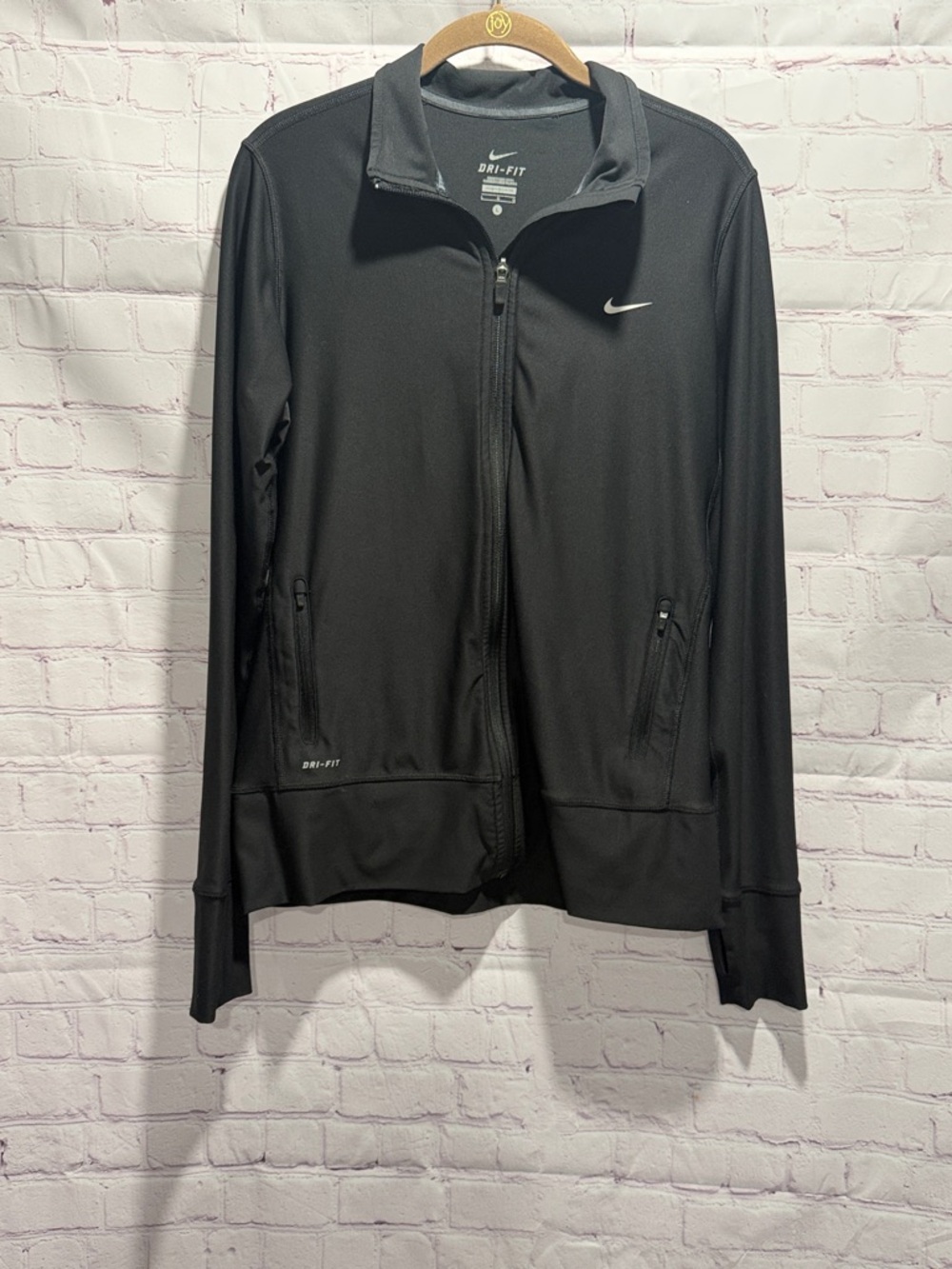Nike‎ Black Dri-FIT Lightweight Zip-Up Performance jacket Woman's Size Large